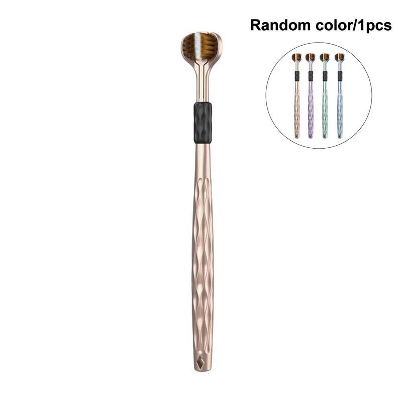 Three-headed adult toothbrush, U-shaped, wholesale, three-sided manual soft-bristled toothbrush, soft-bristled household use.